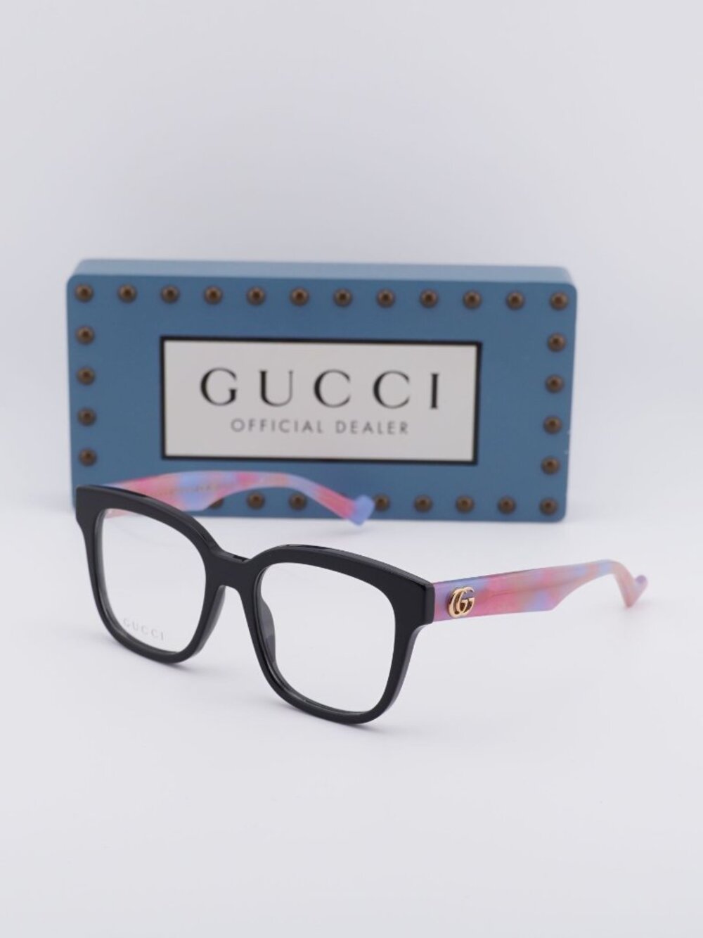 Gucci GG0958O 016 Square Eyeglasses 52mm - Black / Pink